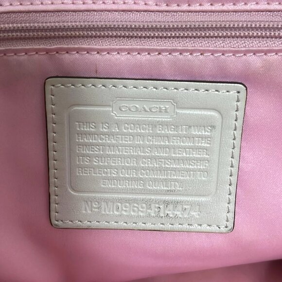 Auth COACH Heritage F14474 Beige Gray Beige Multi PVC Leather - Shoulder Bag - Picture 7 of 8